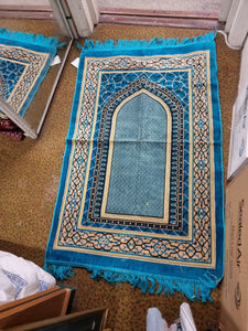 Prayer mat   Blue and Gold colour